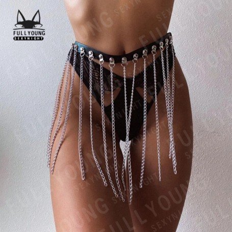Women Harness PU Leather Punk Fringed Belt Chain Gothic Garters Body Female Lingerie Suspenders Bdsm Bondage Sword Belt