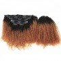 Afro Curly Clip In Hair Extension Human Hair Bundle Ombre  Curl Virgin Hair Extensions Clips In Hair for Black Women