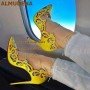Carved Flowers Lace-up High Heels Pointed Toe for Women
