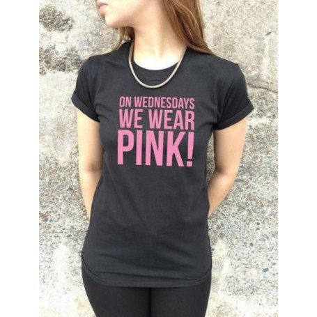 Pink Letters Printed Casual Cotton with Short Sleeves