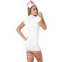 White Nurse Uniform Erotic Costume with Thong and leg belt