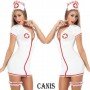 White Nurse Uniform Erotic Costume with Thong and leg belt
