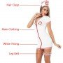 White Nurse Uniform Erotic Costume with Thong and leg belt