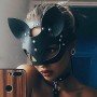 Half Eyes Cat Erotic Leather Mask for Masquerade Carnival