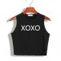XOXO Print Summer Cotton Sexy Slim Crop Top for Women