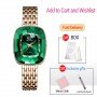 Green Rectangular Dial Ladies Wrist Watch