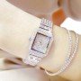Stone Studded Square Dial Wrist Watch