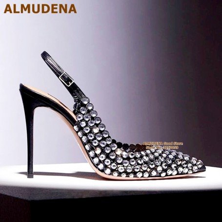 Stone-Studded Pump Heel Shoe for Women