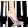 Stone-Studded Pump Heel Shoe for Women